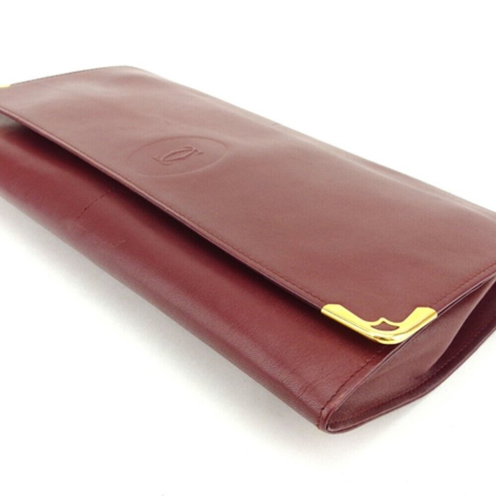 CARTIER Clutch bag Bordeaux gold Women Authentic secondhand